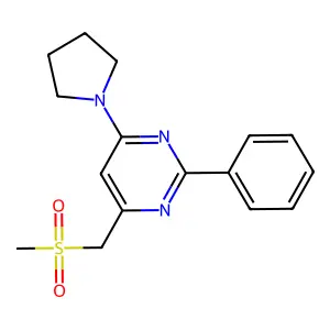 4-(Methanesulfonylmethyl)-2-phenyl-6-(pyrrolidin-1-yl)pyrimidine structure