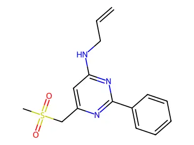 N-allyl-6-[(methylsulfonyl)methyl]-2-phenyl-4-pyrimidinamine structure