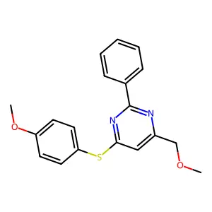 4-(Methoxymethyl)-6-[(4-methoxyphenyl)sulfanyl]-2-phenylpyrimidine structure