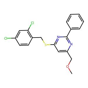 4-[(2,4-Dichlorobenzyl)sulfanyl]-6-(methoxymethyl)-2-phenylpyrimidine structure