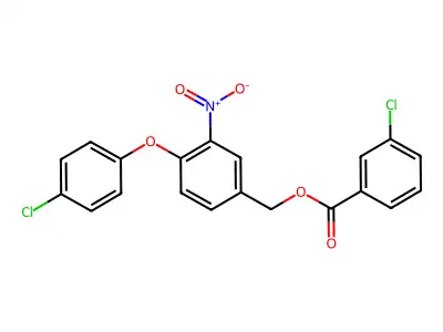 [4-(4-Chlorophenoxy)-3-nitrophenyl]methyl 3-chlorobenzoate structure