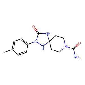 2-(4-Methylphenyl)-3-oxo-1,2,4,8-tetraazaspiro[4.5]decane-8-carboxamide structure