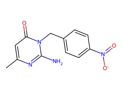 2-amino-6-methyl-3-(4-nitrobenzyl)-4(3H)-pyrimidinone structure