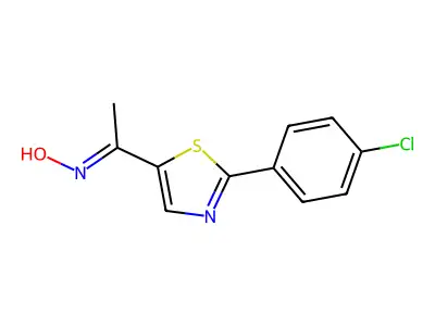 N-[1-[2-(4-chlorophenyl)-1,3-thiazol-5-yl]ethylidene]hydroxylamine structure