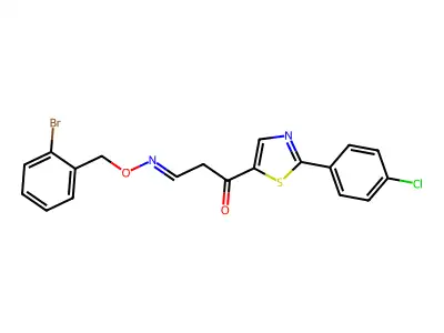 3-[(2-bromophenyl)methoxyimino]-1-[2-(4-chlorophenyl)-1,3-thiazol-5-yl]propan-1-one structure