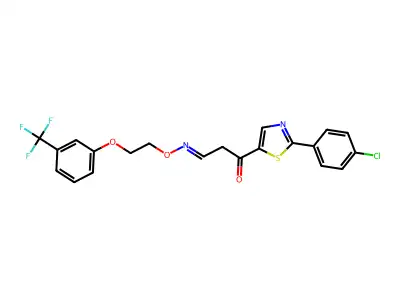1-[2-(4-chlorophenyl)-1,3-thiazol-5-yl]-3-[2-[3-(trifluoromethyl)phenoxy]ethoxyimino]propan-1-one structure