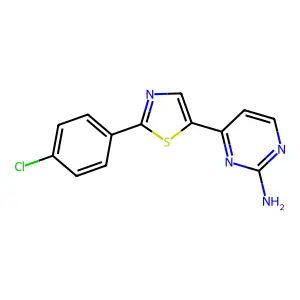 4-[2-(4-Chlorophenyl)-1,3-thiazol-5-yl]pyrimidin-2-amine structure