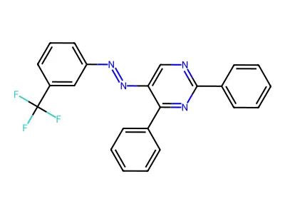 (2,4-Diphenylpyrimidin-5-yl)-[3-(trifluoromethyl)phenyl]diazene structure