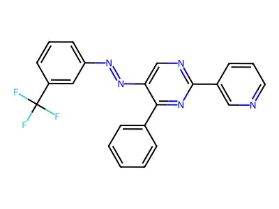 4-Phenyl-2-(3-pyridinyl)-5-{2-[3-(trifluoromethyl)phenyl]diazenyl}pyrimidine structure
