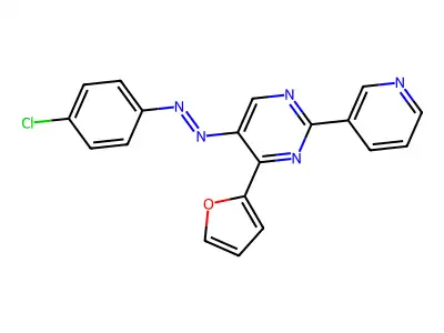 5-[2-(4-Chlorophenyl)diazenyl]-4-(2-furyl)-2-(3-pyridinyl)pyrimidine structure