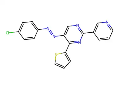 5-[2-(4-Chlorophenyl)diazenyl]-2-(3-pyridinyl)-4-(2-thienyl)pyrimidine structure