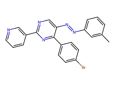 4-(4-Bromophenyl)-5-[2-(3-methylphenyl)diazenyl]-2-(3-pyridinyl)pyrimidine structure