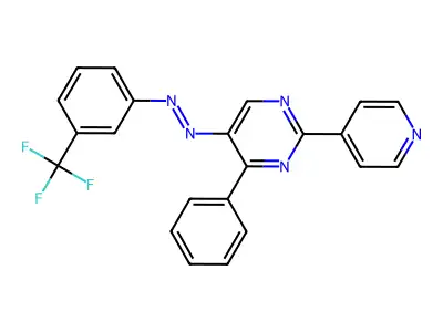 4-Phenyl-2-(4-pyridinyl)-5-{2-[3-(trifluoromethyl)phenyl]diazenyl}pyrimidine structure