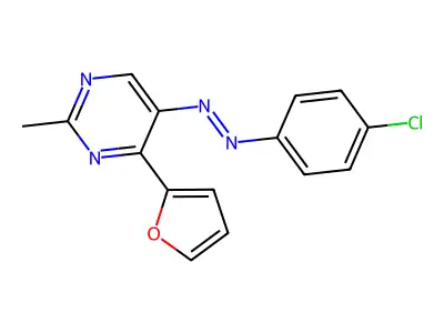 5-[2-(4-Chlorophenyl)diazenyl]-4-(2-furyl)-2-methylpyrimidine structure