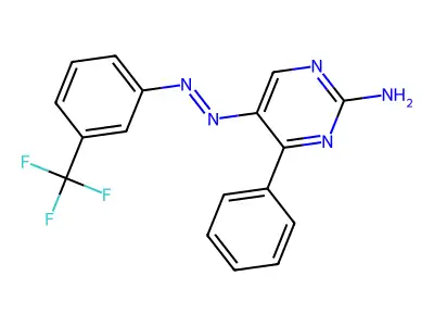 4-Phenyl-5-{2-[3-(trifluoromethyl)phenyl]diazenyl}-2-pyrimidinamine structure