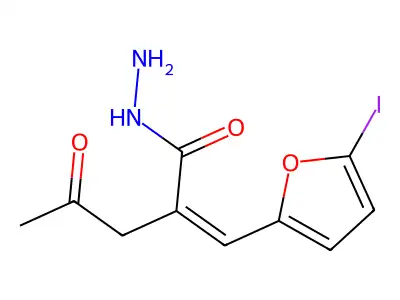 2-[(5-Iodofuran-2-yl)methylidene]-4-oxopentanehydrazide structure
