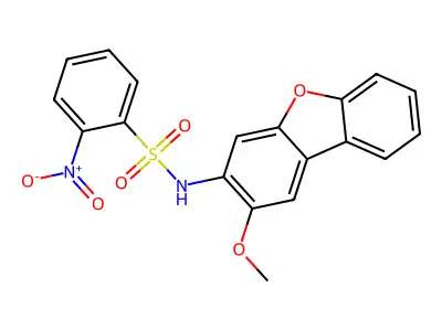 N-(2-methoxydibenzofuran-3-yl)-2-nitrobenzenesulfonamide structure