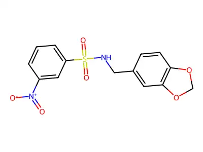 N-(1,3-benzodioxol-5-ylmethyl)-3-nitrobenzenesulfonamide structure