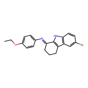 N-[(1E)-6-bromo-2,3,4,9-tetrahydro-1H-carbazol-1-ylidene]-4-ethoxyaniline structure