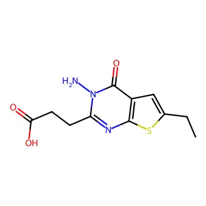 3-(3-Amino-6-ethyl-4-oxo-3,4-dihydrothieno[2,3-d]pyrimidin-2-yl)propanoic acid structure