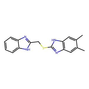 2-[(1H-benzimidazol-2-ylmethyl)sulfanyl]-5,6-dimethyl-1H-benzimidazole structure