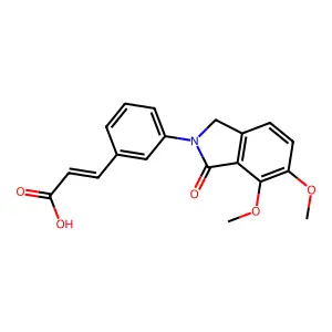 (E)-3-(3-(6,7-dimethoxy-1-oxoisoindolin-2-yl)phenyl)acrylic acid structure