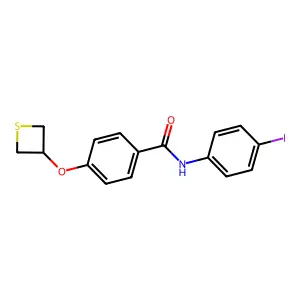 N-(4-iodophenyl)-4-(thietan-3-yloxy)benzamide structure