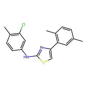 N-(3-chloro-4-methylphenyl)-4-(2,5-dimethylphenyl)-1,3-thiazol-2-amine structure