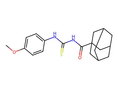 N-[(4-methoxyphenyl)carbamothioyl]adamantane-1-carboxamide structure