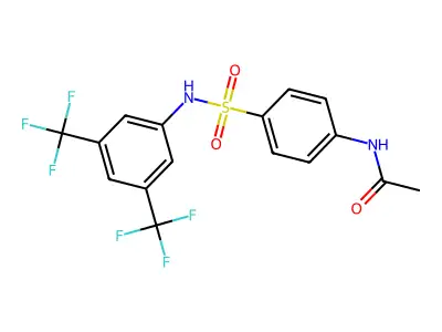 N-(4-(((3,5-Bis(trifluoromethyl)phenyl)amino)sulfonyl)phenyl)ethanamide structure