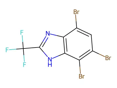 Benzimidazole, 4,5,7-tribromo-2-(trifluoromethyl)- structure