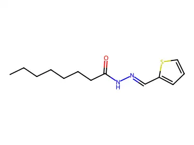 N-(thiophen-2-ylmethylideneamino)octanamide structure