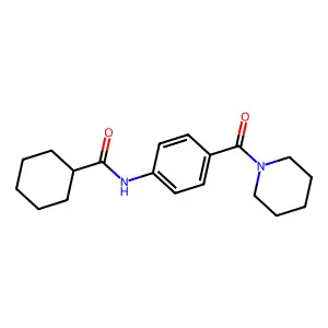 N-[4-(1-piperidinylcarbonyl)phenyl]cyclohexanecarboxamide structure