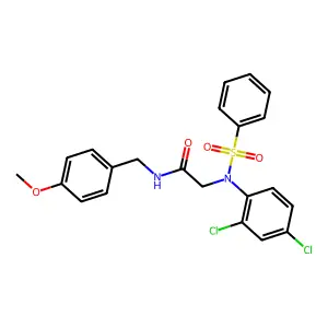 2-[N-(benzenesulfonyl)-2,4-dichloroanilino]-N-[(4-methoxyphenyl)methyl]acetamide structure