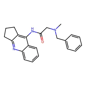 2-(Benzyl(methyl)amino)-N-(2,3-dihydro-1H-cyclopenta[b]quinolin-9-yl)acetamide structure