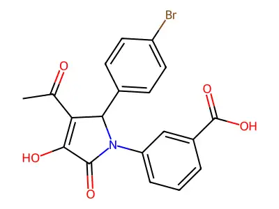3-[3-acetyl-2-(4-bromophenyl)-4-hydroxy-5-oxo-2H-pyrrol-1-yl]benzoic Acid structure