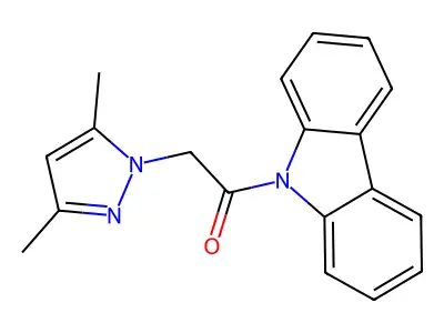 1-Carbazol-9-yl-2-(3,5-dimethyl-pyrazol-1-yl)-ethanone structure
