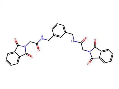 2-(1,3-dioxoisoindol-2-yl)-N-[[3-[[[2-(1,3-dioxoisoindol-2-yl)acetyl]amino]methyl]phenyl]methyl]acetamide structure