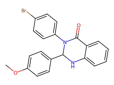 3-(4-bromophenyl)-2-(4-methoxyphenyl)-2,3-dihydroquinazolin-4(1H)-one structure