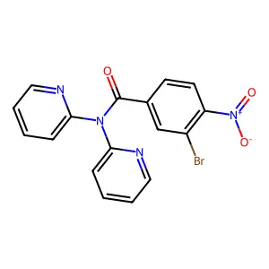 3-bromo-4-nitro-N,N-dipyridin-2-ylbenzamide structure