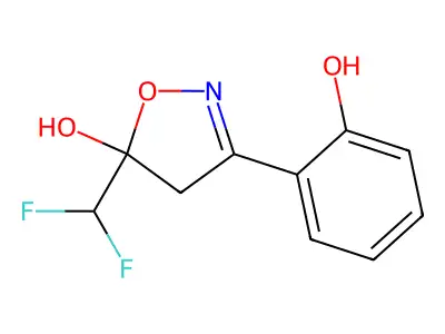 5-(Difluoromethyl)-3-(2-hydroxyphenyl)-4,5-dihydro-5-isoxazolol structure