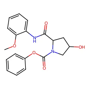 Phenyl 4-hydroxy-2-((2-methoxyphenyl)carbamoyl)pyrrolidine-1-carboxylate structure
