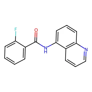 2-fluoro-N-(quinolin-5-yl)benzamide structure