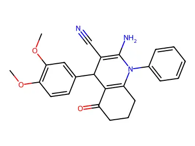 2-Amino-4(3,4-di-meo-ph)5-oxo-1-ph-1,4,5,6,7,8-hexahydro-3-quinolinecarbonitrile structure