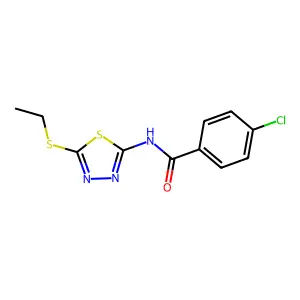 4-chloro-N-[5-(ethylsulfanyl)-1,3,4-thiadiazol-2-yl]benzamide structure