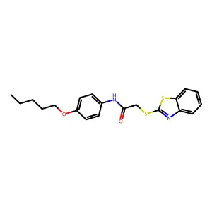 2-(1,3-benzothiazol-2-ylsulfanyl)-N-[4-(pentyloxy)phenyl]acetamide structure