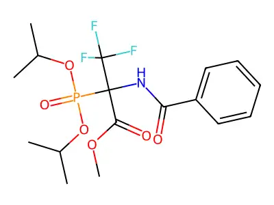 Methyl 2-(benzoylamino)-2-(diisopropoxyphosphoryl)-3,3,3-trifluoropropanoate structure