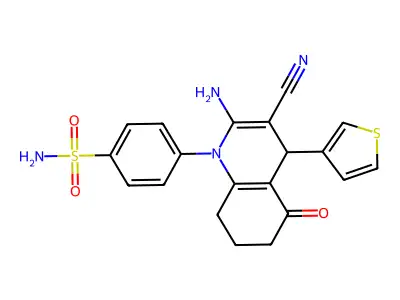 4-(2-AMINO-3-CYANO-5-OXO-4-(3-THIENYL)-5,6,7,8-TETRAHYDRO-1(4H)-QUINOLINYL)BENZENESULFONAMIDE structure
