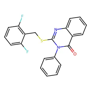 2-[(2,6-Difluorophenyl)methylsulfanyl]-3-phenylquinazolin-4-one structure