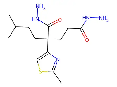 2-(3-Methylbutyl)-2-(2-methyl-1,3-thiazol-4-yl)pentanedihydrazide structure